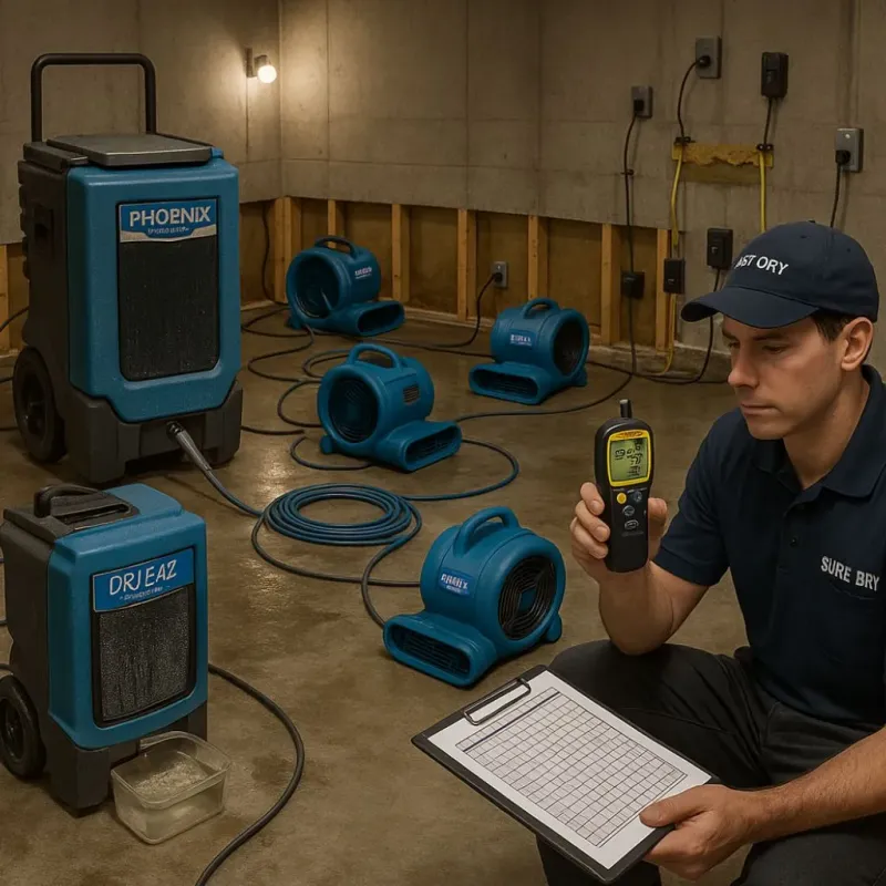 Structural Drying and Dehumidification process in Antelope, CA
